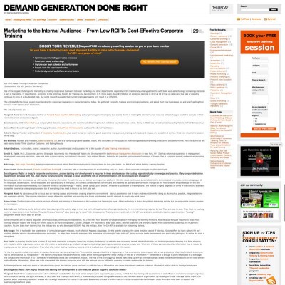 Marketing to the Internal Audience – From Low ROI to Cost-Effective Corporate Training