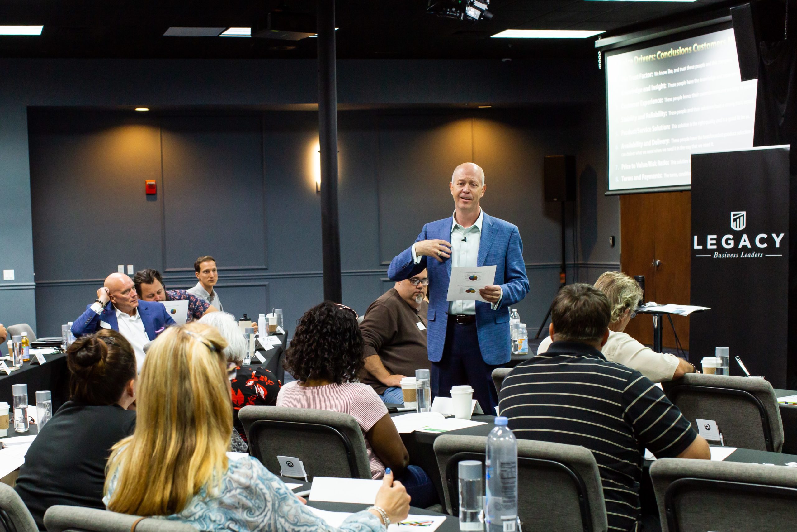 Bill teaching a medium sales team